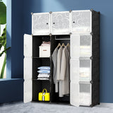 12 Cube Storage Cabinet DIY Cupboard Wardrobe Shoe Rack Bookshelves Organiser