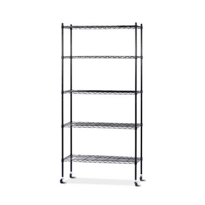 90cm 5-Tier Wire Shelf Shelving Unit Kithchen Storage Trolley Black