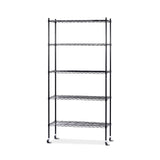 90cm 5-Tier Wire Shelf Shelving Unit Kithchen Storage Trolley Black