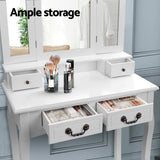 Artiss Dressing Table with Mirror - White