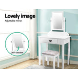 Artiss Dressing Table Stool Set Makeup Mirror Jewellery Cabinet Drawer Organizer