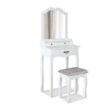 Artiss Dressing Table Stool Mirror Drawer Makeup Jewellery Cabinet White Desk