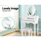 Artiss 4 Drawer Dressing Table with Mirror - White