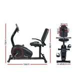 Everfit Magnetic Recumbent Exercise Bike Fitness Trainer Home Gym Equipment Black