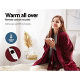 Giselle Bedding Electric Throw Blanket - Burgundy