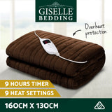 Giselle Bedding Electric Throw Blanket - Chocolate