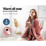 Giselle Bedding Heated Electric Throw Rug Fleece Sunggle Blanket Washable Pink