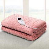 Giselle Bedding Heated Electric Throw Rug Fleece Sunggle Blanket Washable Pink