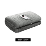 Giselle Bedding Heated Electric Throw Rug Fleece Sunggle Blanket Washable Silver