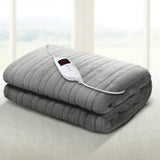 Giselle Bedding Heated Electric Throw Rug Fleece Sunggle Blanket Washable Silver