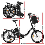 VECOCRAFT 20" Folding Electric Bike eBike e-Bike City Foldable Bicycle Black