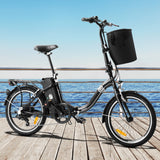 VECOCRAFT 20" Folding Electric Bike eBike e-Bike City Foldable Bicycle Black