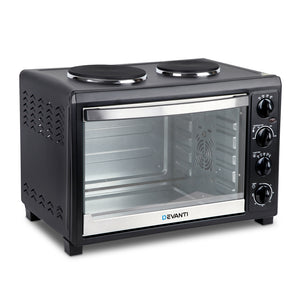 Devanti 45L Convection Oven with Hotplates - Black