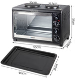 Devanti 45L Convection Oven with Hotplates - Black