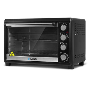 Devanti Electric Convection Oven Benchtop Rotisserie Grill 45L Black