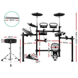 8 Piece Electric Electronic Drum Kit Mesh Drums Set Pad and Stool For Kids Adults