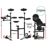 8 Piece Electric Electronic Drum Kit Drums Set Pad and Stool Kids Adults Foldable