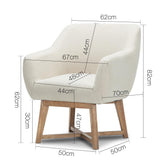 Artiss Fabric Tub Lounge Armchair - Beige