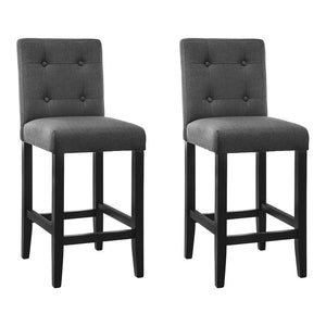 Artiss Set of 2 Provincial Style Bar Stools - Charcoal