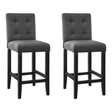 Artiss Set of 2 Provincial Style Bar Stools - Charcoal