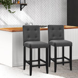 Artiss Set of 2 Provincial Style Bar Stools - Charcoal