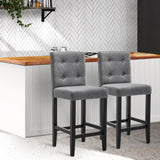 Artiss Set of 2 Provincial Style Bar Stools - Grey