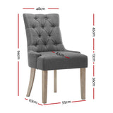 Artiss French Provincial Dining Chair - Grey