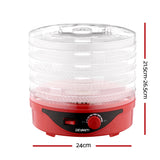 Devanti Food Dehydrator with 5 Trays - Red