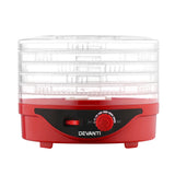 Devanti Food Dehydrator with 5 Trays - Red