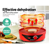 Devanti Food Dehydrator with 5 Trays - Red