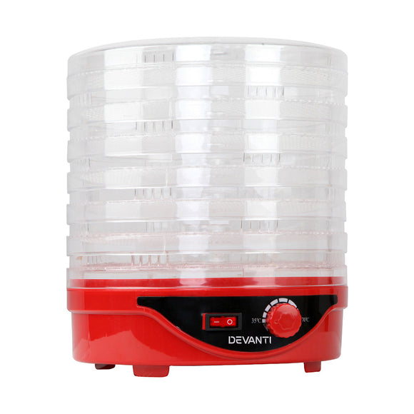 Devanti Food Dehydrator with 7 Trays - Red