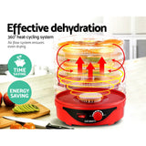 Devanti Food Dehydrator with 7 Trays - Red