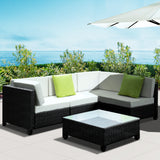 Gardeon 5PC Outdoor Furniture Sofa Set Lounge Setting Wicker Couches Garden Patio Pool