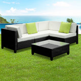 Gardeon 5PC Outdoor Furniture Sofa Set Lounge Setting Wicker Couches Garden Patio Pool