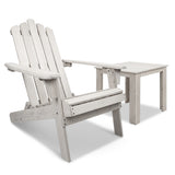 Gardeon 2pcs Adirondack Outdoor Beach Chair Table Set Beige