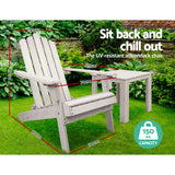 Gardeon 2pcs Adirondack Outdoor Beach Chair Table Set Beige