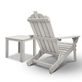 Gardeon 2pcs Adirondack Outdoor Beach Chair Table Set Beige