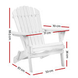 Gardeon Outdoor Furniture Adirondack Chairs Beach Chair Lounge Wooden Patio Garden