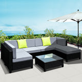 Gardeon 7PC Sofa Set Outdoor Furniture Lounge Setting Wicker Couches Garden Patio Pool