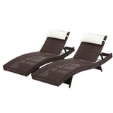 Gardeon Set of 2 Outdoor Wicker Sun Lounges - Brown