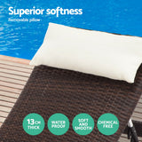 Gardeon Set of 2 Outdoor Wicker Sun Lounges - Brown