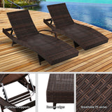 Gardeon Set of 2 Outdoor Wicker Sun Lounges - Brown