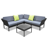 Gardeon 6PC Sofa Set Outdoor Furniture Lounge Setting Wicker Couches Garden Patio Pool