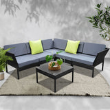 Gardeon 6PC Sofa Set Outdoor Furniture Lounge Setting Wicker Couches Garden Patio Pool