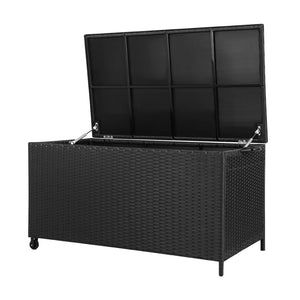 Gardeon 320L Outdoor Wicker Storage Box - Black