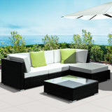 Gardeon 5PC Sofa Set with Storage Cover Outdoor Furniture Wicker