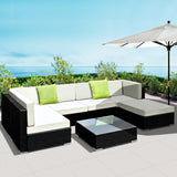 Gardeon 7PC Sofa Set with Storage Cover Outdoor Furniture Wicker