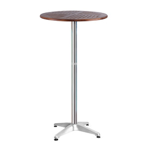 Outdoor Bar Table Furniture Wooden Cafe Table Aluminium Adjustable Round Gardeon