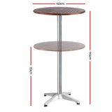 Outdoor Bar Table Furniture Wooden Cafe Table Aluminium Adjustable Round Gardeon