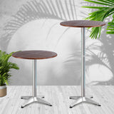 Outdoor Bar Table Furniture Wooden Cafe Table Aluminium Adjustable Round Gardeon